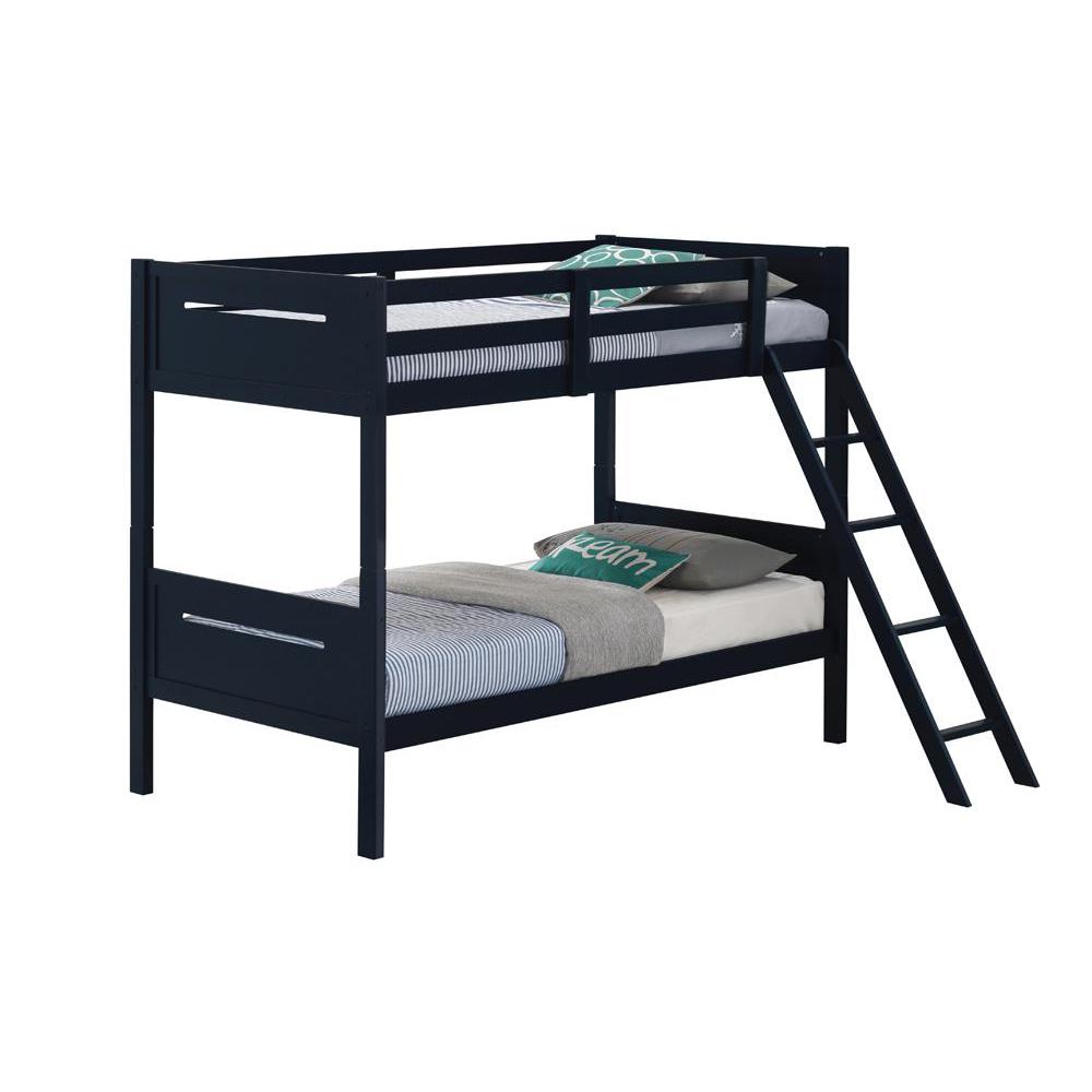 Littleton Twin Over Twin Bunk Bed Blue. Picture 1