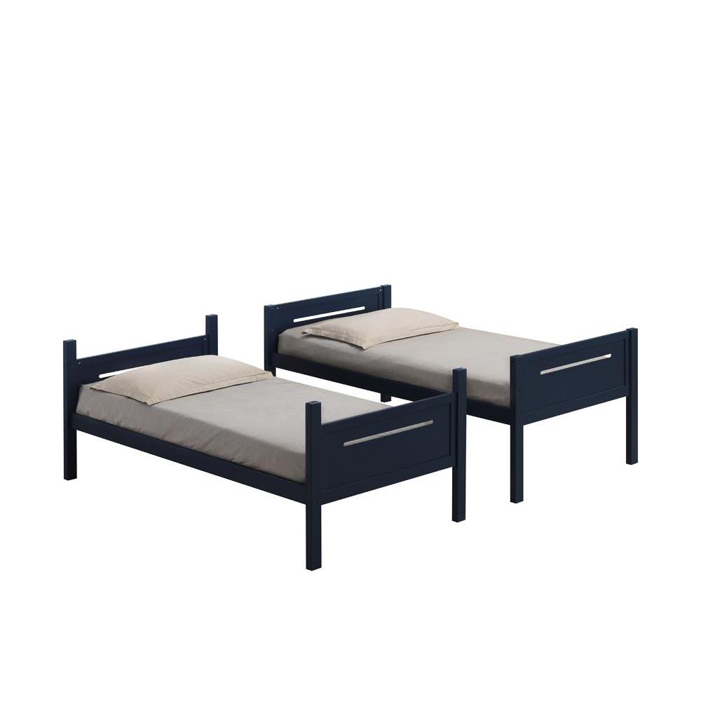 Littleton Twin Over Twin Bunk Bed Blue. Picture 4