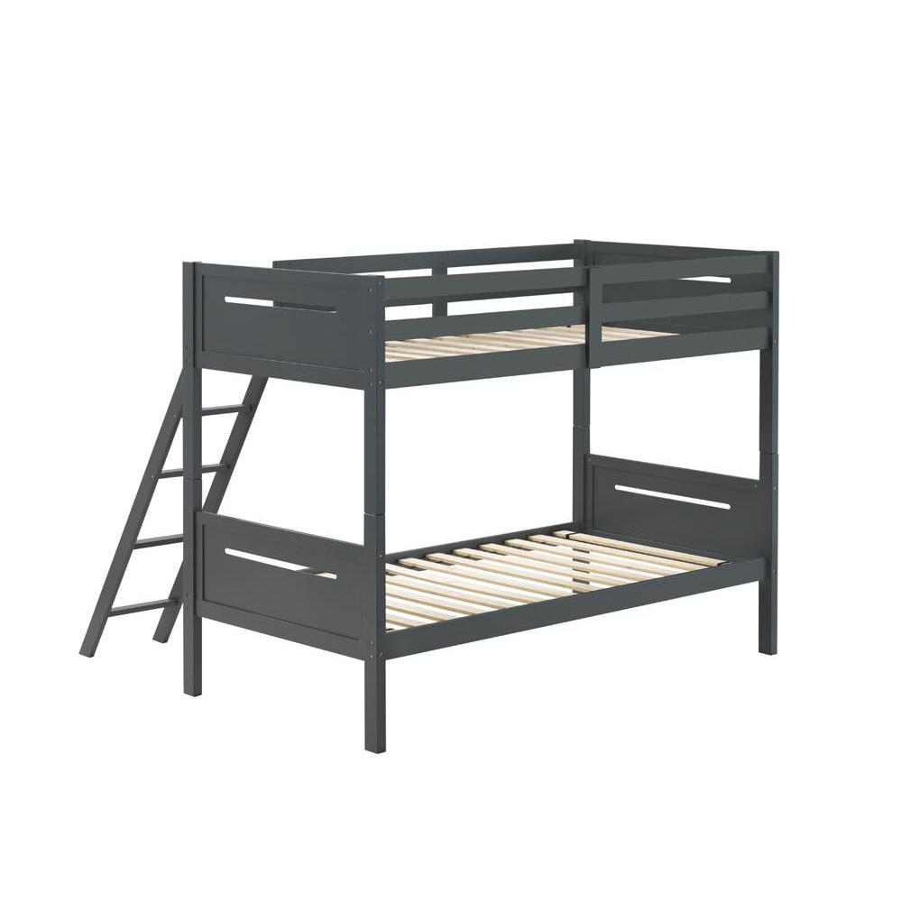 Littleton Twin Over Twin Bunk Bed Grey. Picture 3