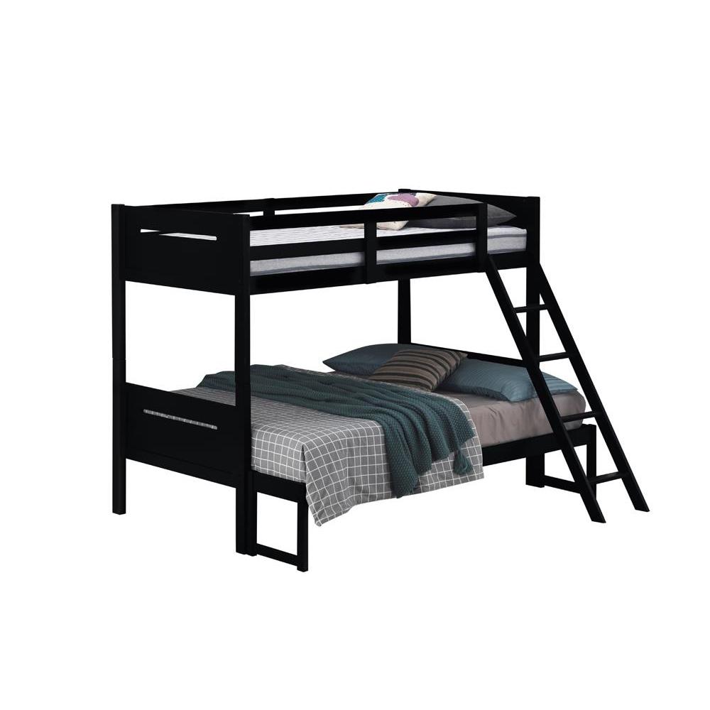 Littleton Twin Over Full Bunk Bed Black. Picture 1