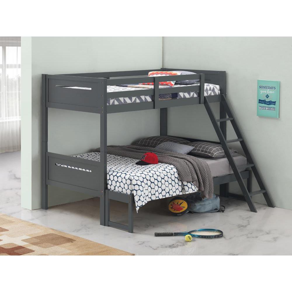 Littleton Twin Over Full Bunk Bed Grey. Picture 4