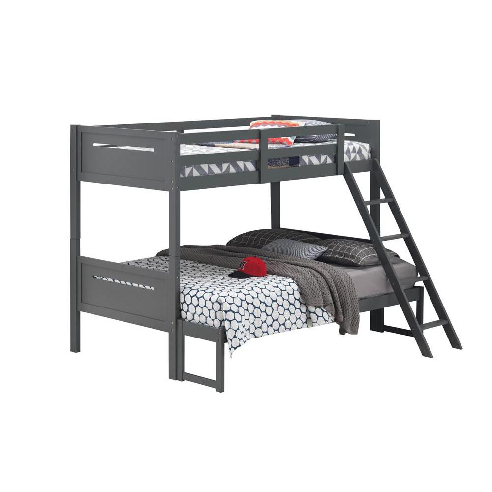Littleton Twin Over Full Bunk Bed Grey. Picture 1