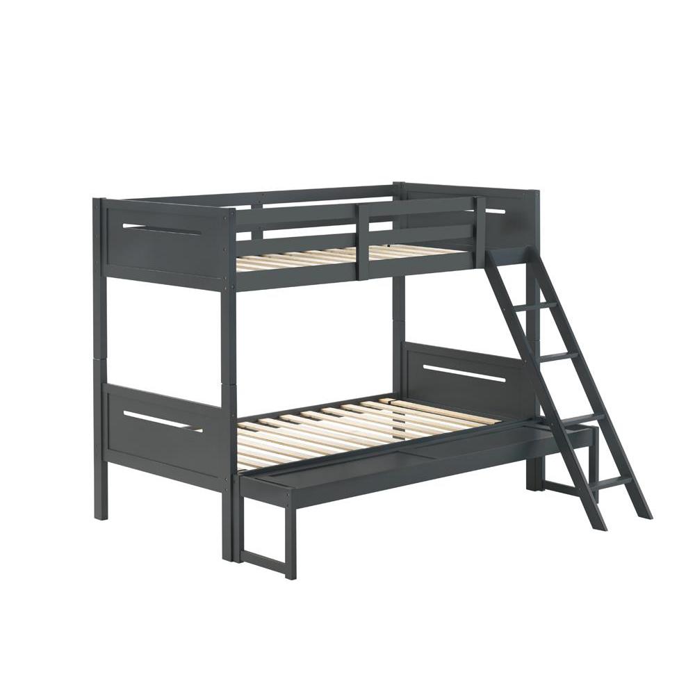 Littleton Twin Over Full Bunk Bed Grey. Picture 2