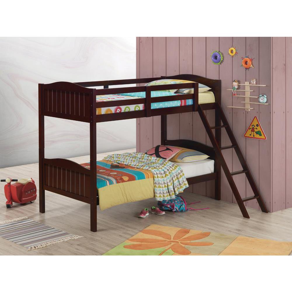 Arlo Twin Over Twin Bunk Bed with Ladder Espresso. Picture 5
