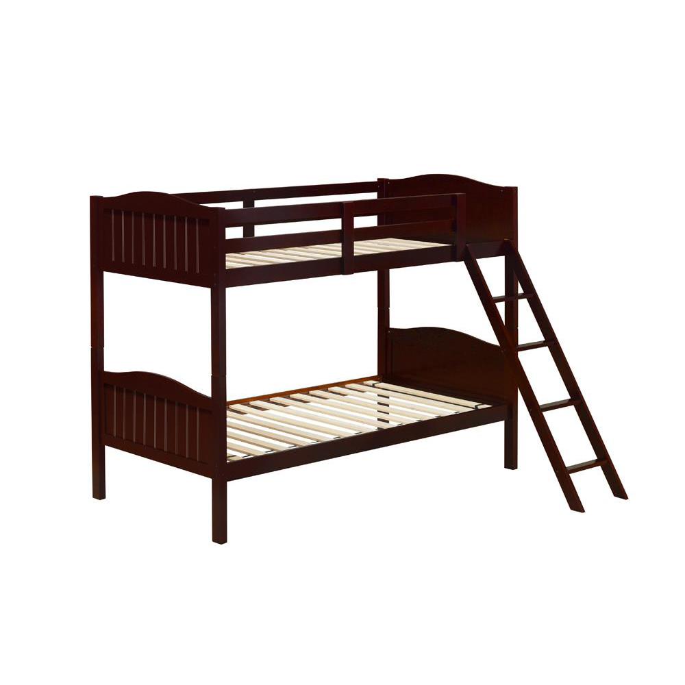 Arlo Twin Over Twin Bunk Bed with Ladder Espresso. Picture 2