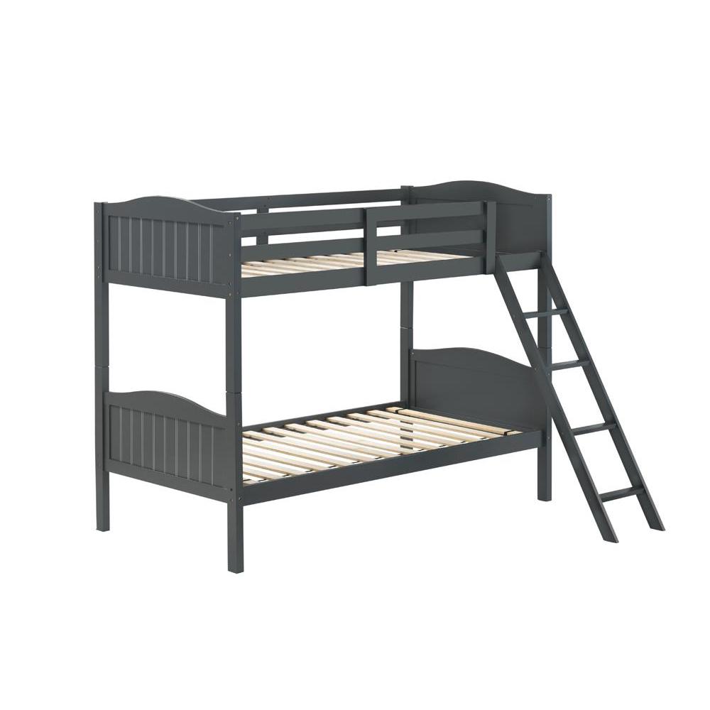 Arlo Twin Over Twin Bunk Bed with Ladder Grey. Picture 2