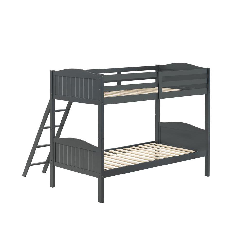 Arlo Twin Over Twin Bunk Bed with Ladder Grey. Picture 3
