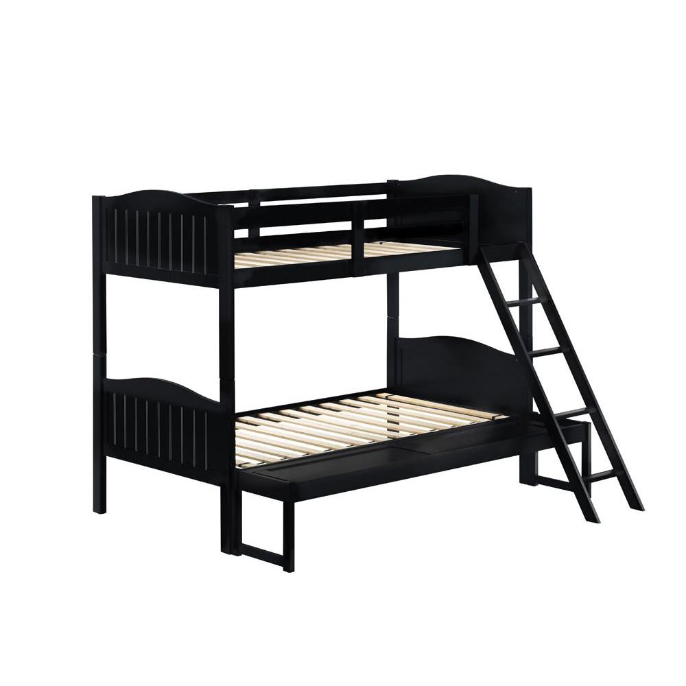 Arlo Twin Over Full Bunk Bed with Ladder Black. Picture 2