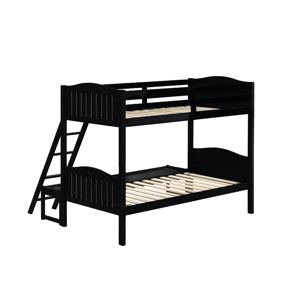 Arlo Twin Over Full Bunk Bed with Ladder Black. Picture 3