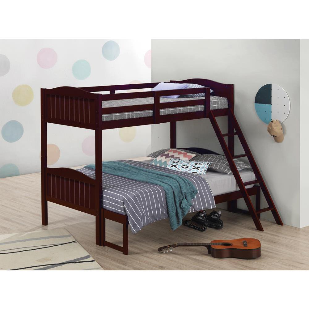Littleton Twin/Full Bunk Bed With Ladder Espresso. Picture 4