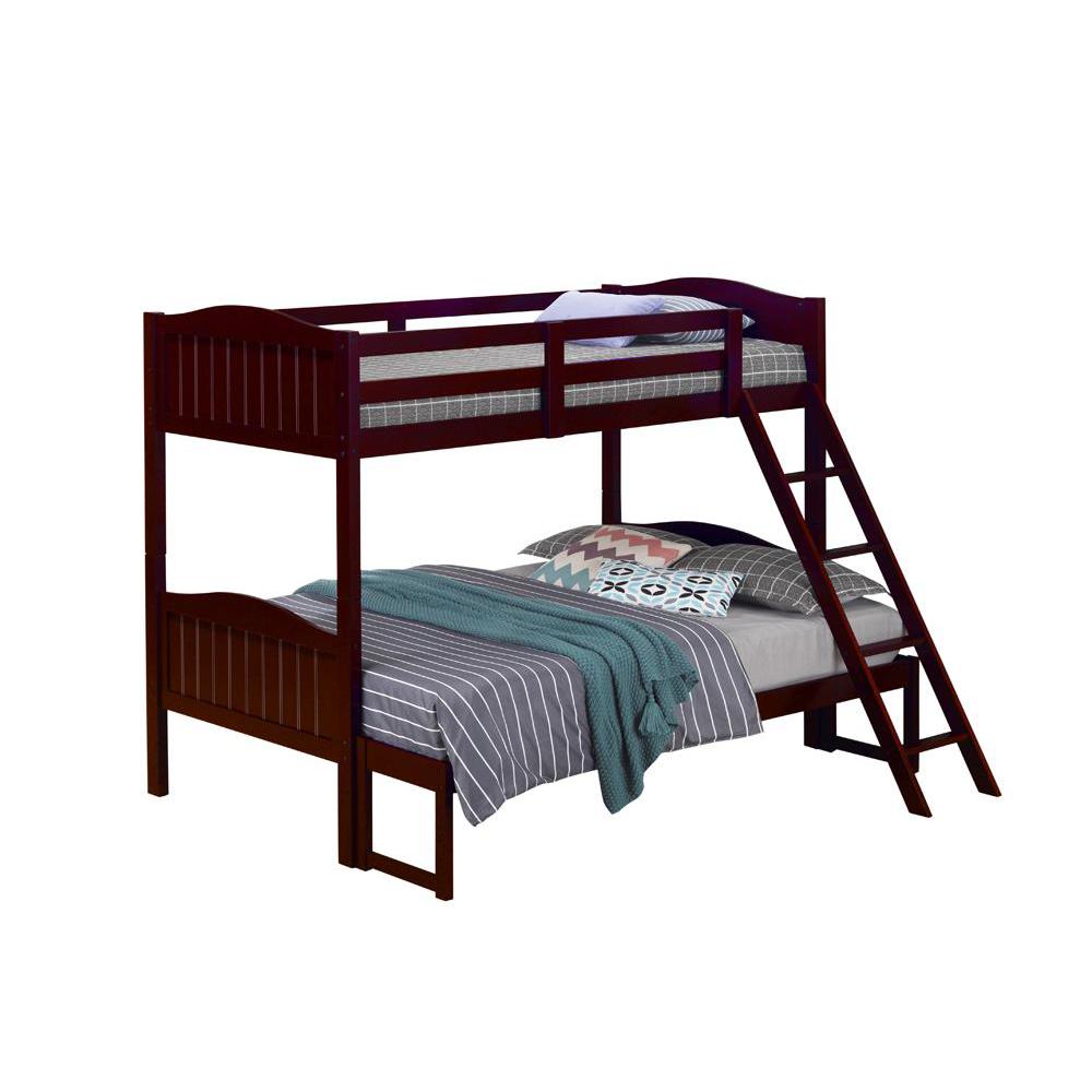 Littleton Twin/Full Bunk Bed With Ladder Espresso. Picture 1
