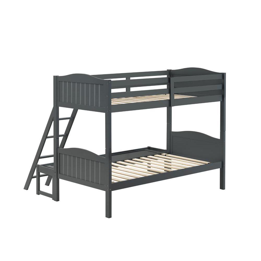 Arlo Twin Over Full Bunk Bed with Ladder Grey. Picture 3