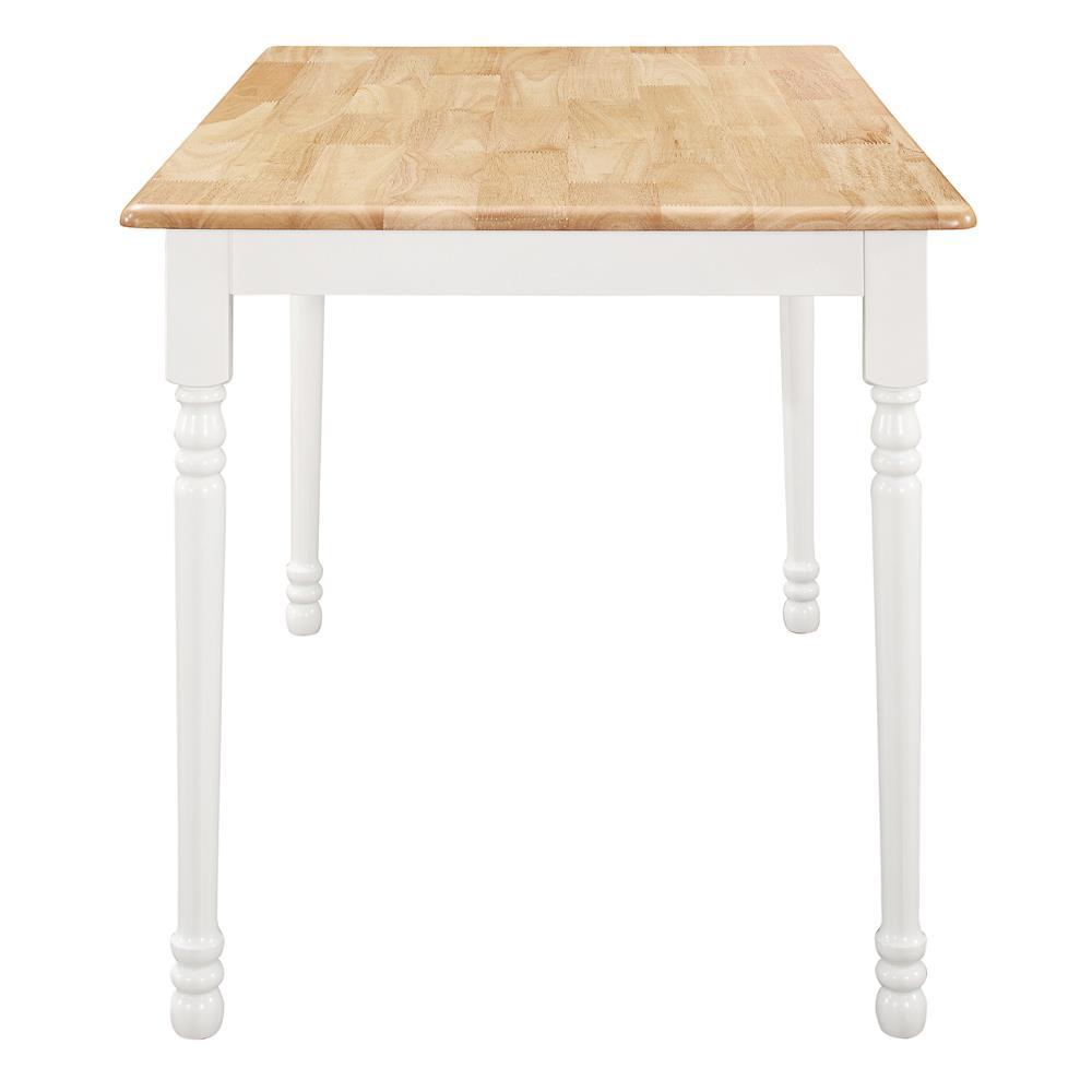 Taffee Rectangle Dining Table Natural Brown And White. Picture 4