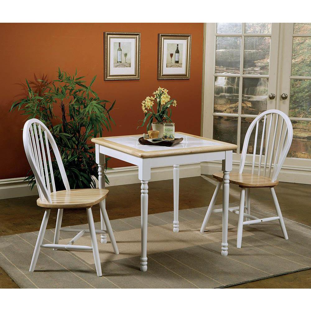 Carlene Square Top Dining Table Natural Brown and White. Picture 2