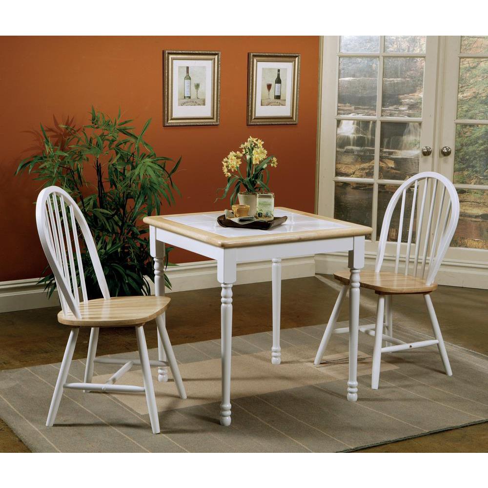 Carlene 5-piece Square Dining Table Natural Brown and White. Picture 1