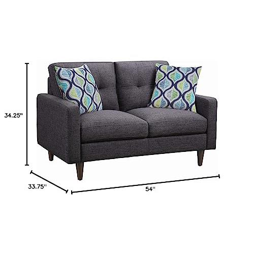 Watsonville Tufted Back Loveseat Grey. Picture 8