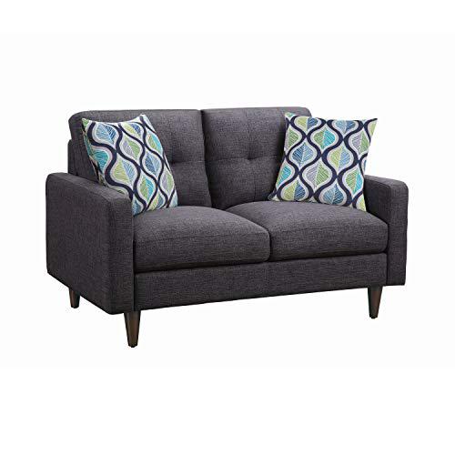 Watsonville Tufted Back Loveseat Grey. Picture 1