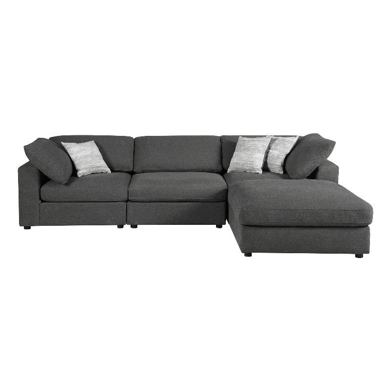 Serene 4-piece Upholstered Modular Sectional Charcoal. Picture 1