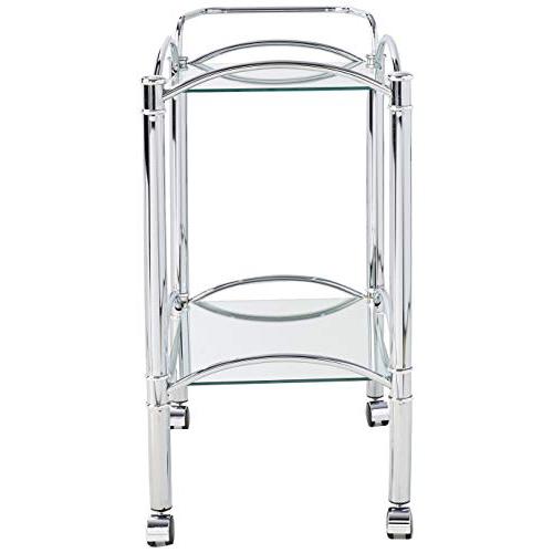 Shadix 2-tier Serving Cart with Glass Top Chrome and Clear. Picture 3