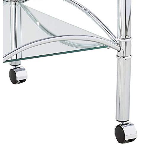 Shadix 2-tier Serving Cart with Glass Top Chrome and Clear. Picture 4