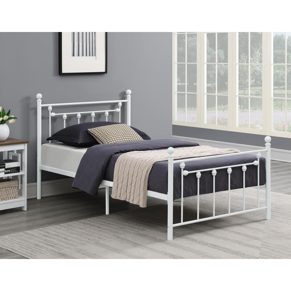 Canon Metal Slatted Headboard Platform Bed. Picture 1