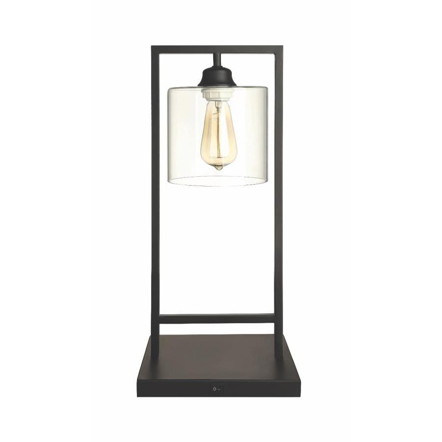 Shoto Glass Shade Table Lamp Black. Picture 1