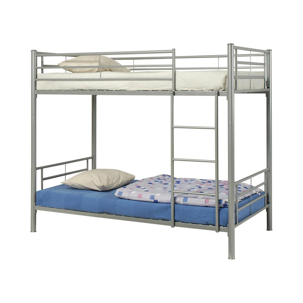 Hayward Twin Over Twin Bunk Bed Silver. Picture 1