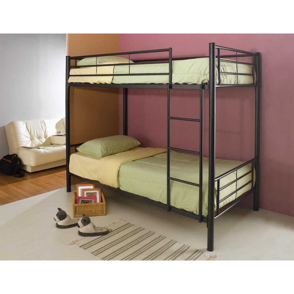 Hayward Twin Over Twin Bunk Bed Black. Picture 1