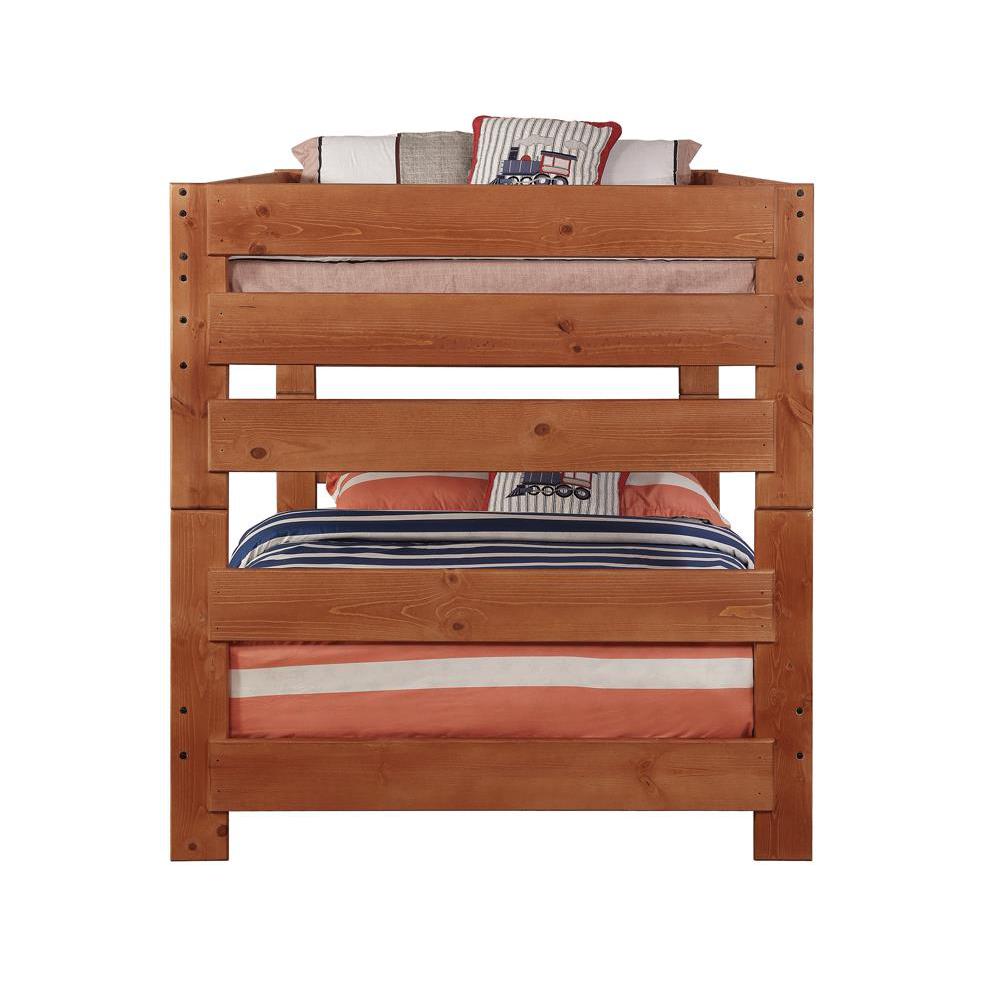 Wrangle Hill Full Over Full Bunk Bed Amber Wash. Picture 7