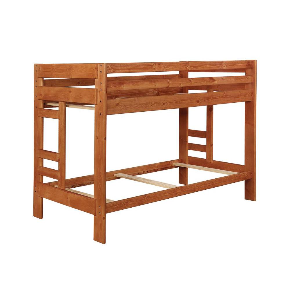 Wrangle Hill Twin Over Twin Bunk Bed Amber Wash. Picture 2