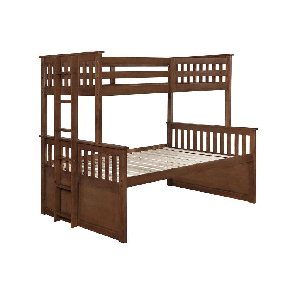 Atkin Twin Extra Long over Queen 3-drawer Bunk Bed Weathered Walnut. Picture 2