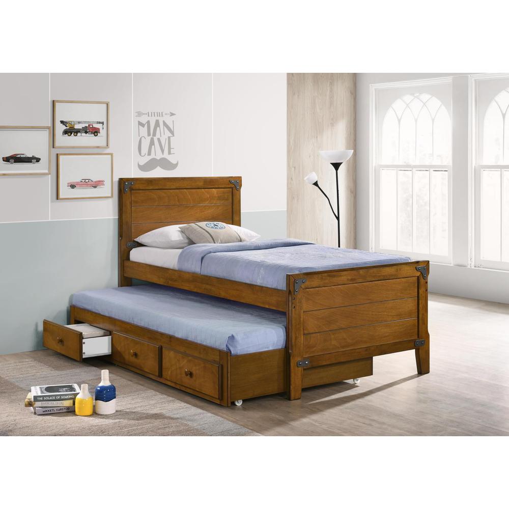 Granger Twin Captain's Bed with Trundle Rustic Honey. Picture 1