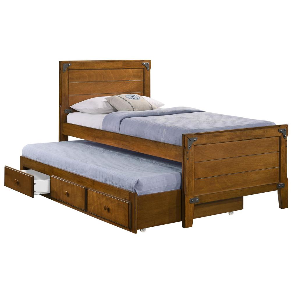 Granger Twin Captain's Bed with Trundle Rustic Honey. Picture 2