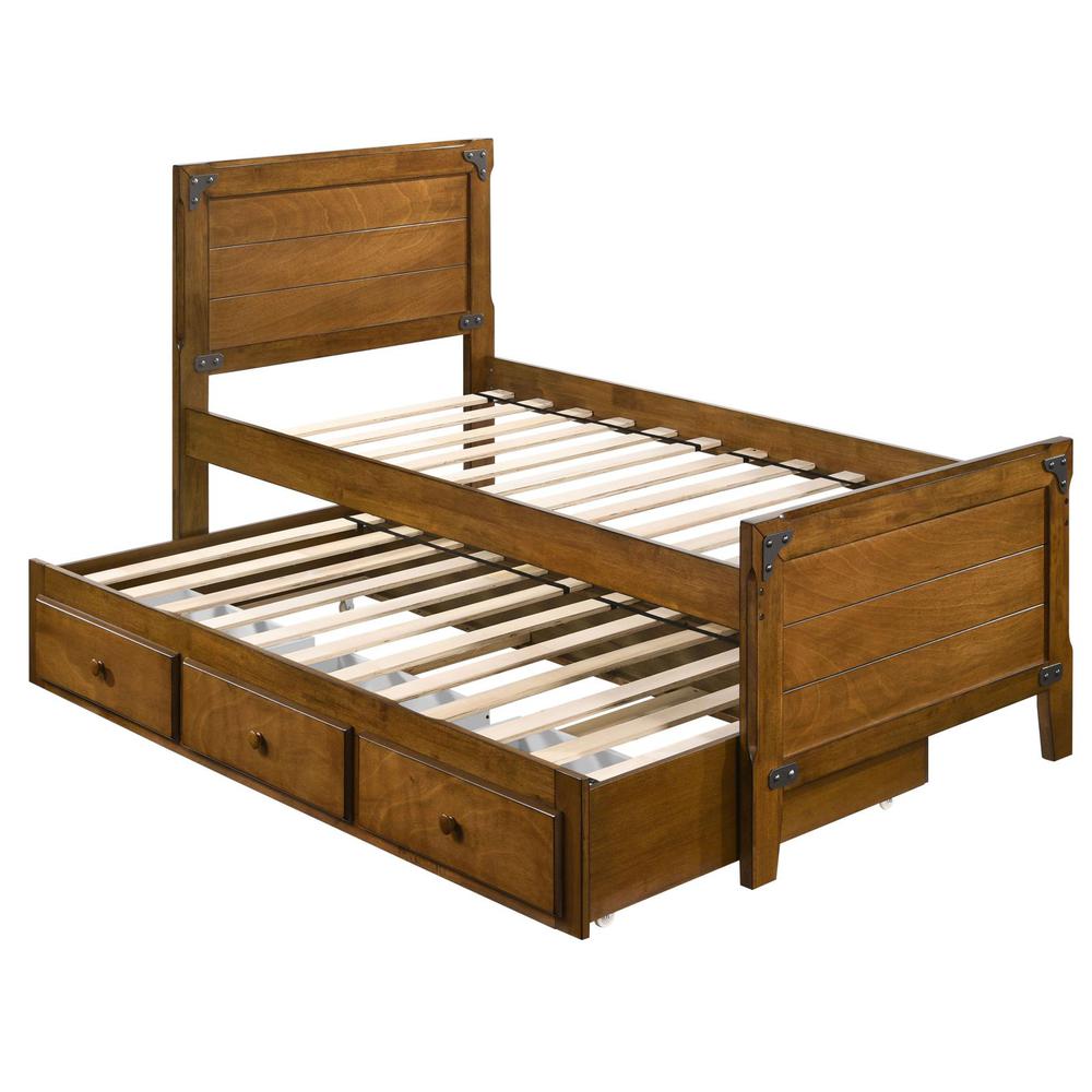 Granger Twin Captain's Bed with Trundle Rustic Honey. Picture 3