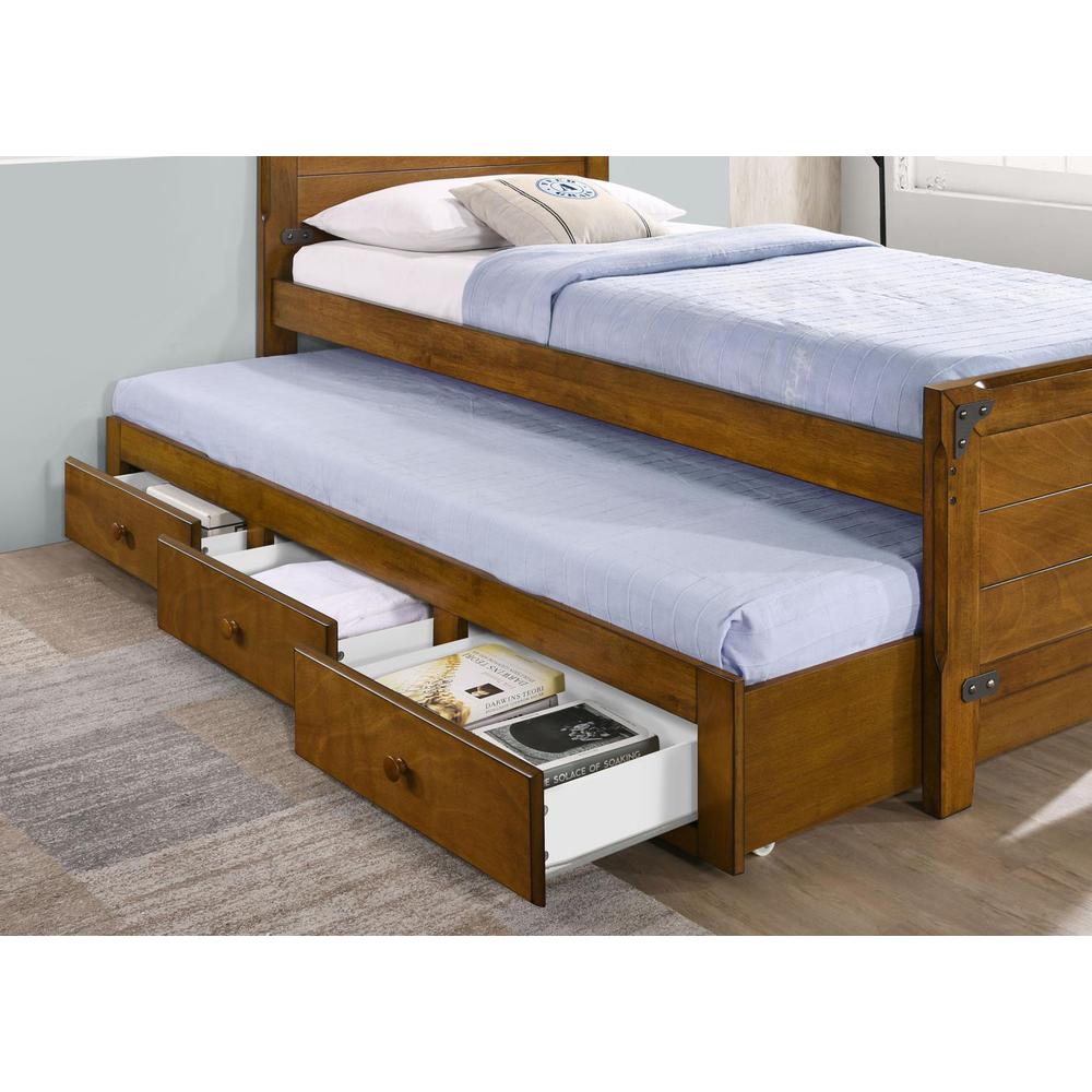 Granger Twin Captain's Bed with Trundle Rustic Honey. Picture 4