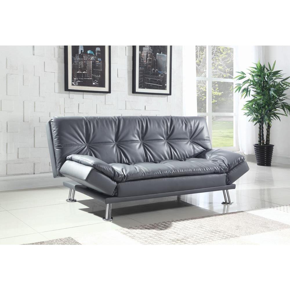 Dilleston Tufted Back Upholstered Sofa Bed Grey. Picture 1