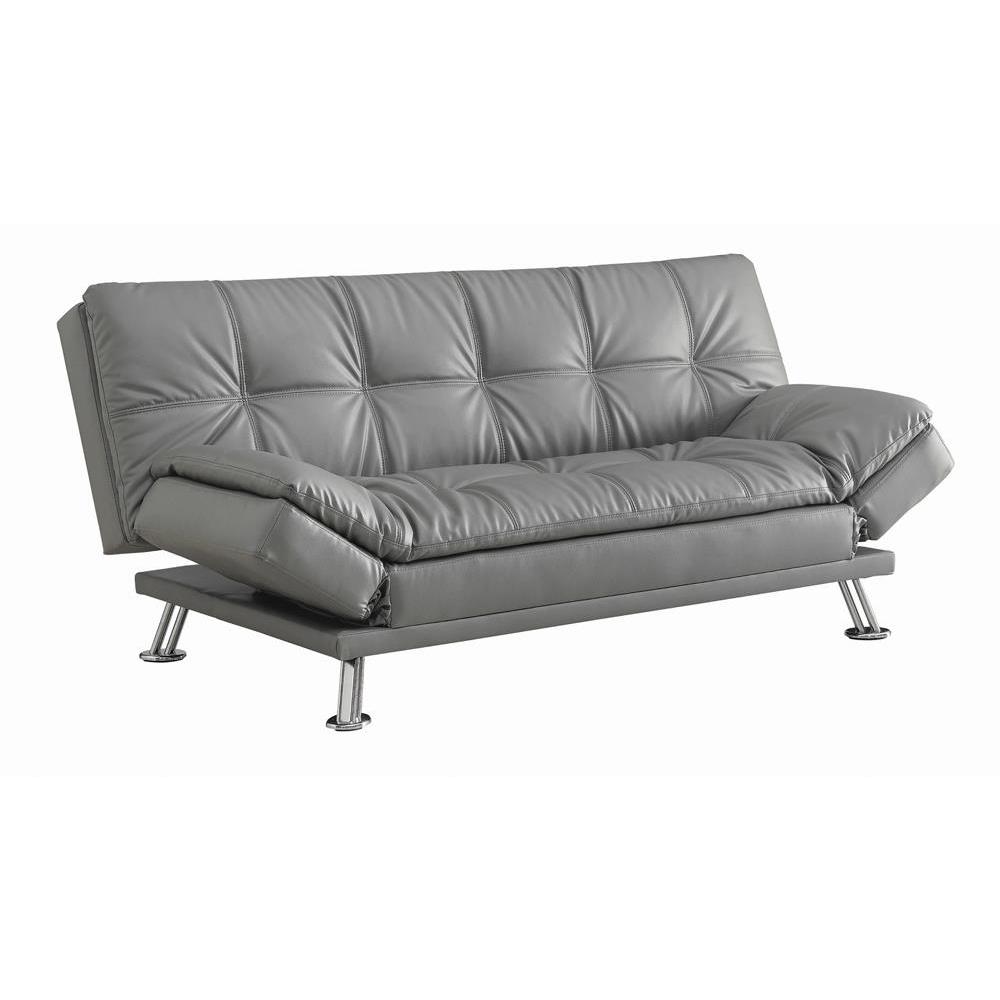 Dilleston Tufted Back Upholstered Sofa Bed Grey. Picture 3