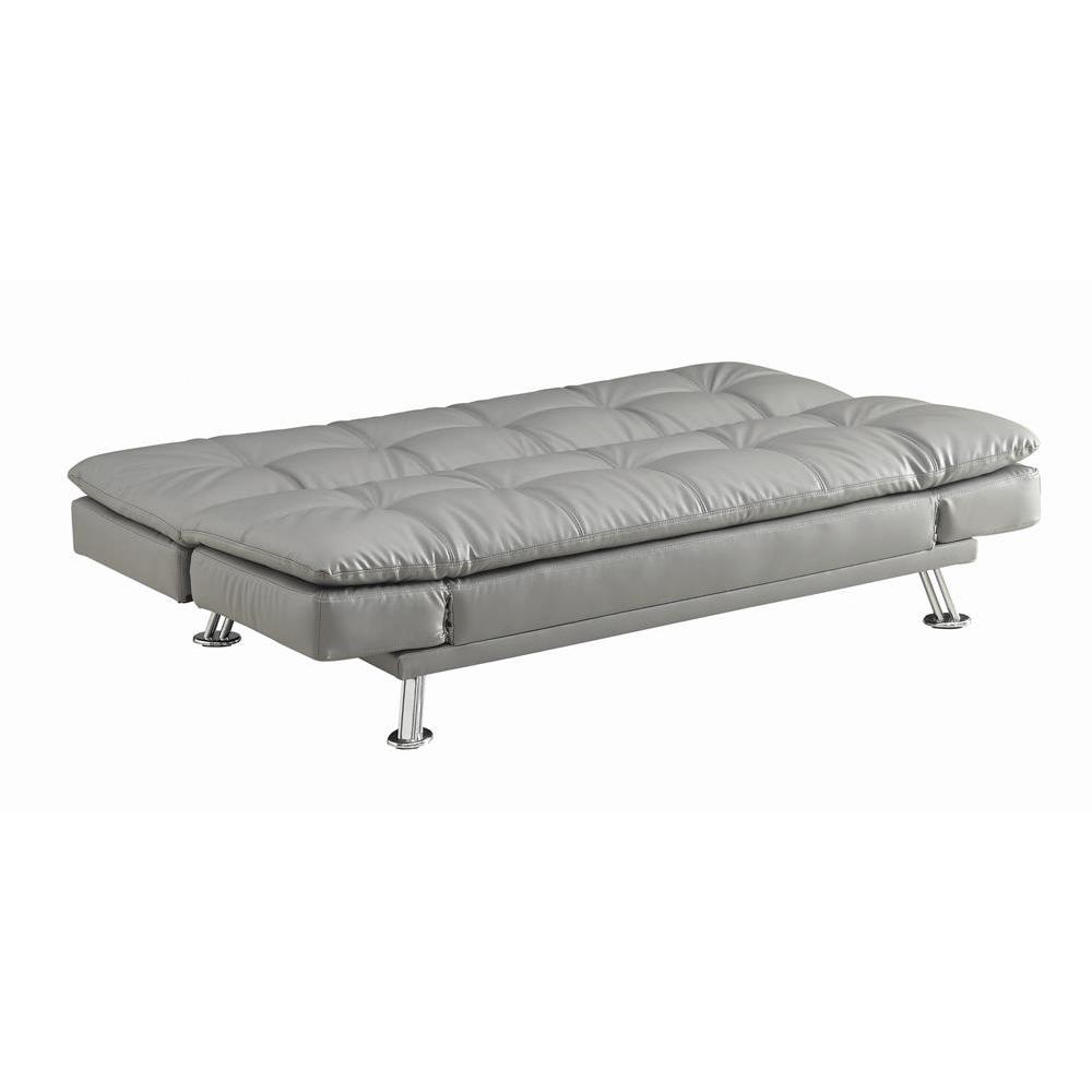 Dilleston Tufted Back Upholstered Sofa Bed Grey. Picture 4