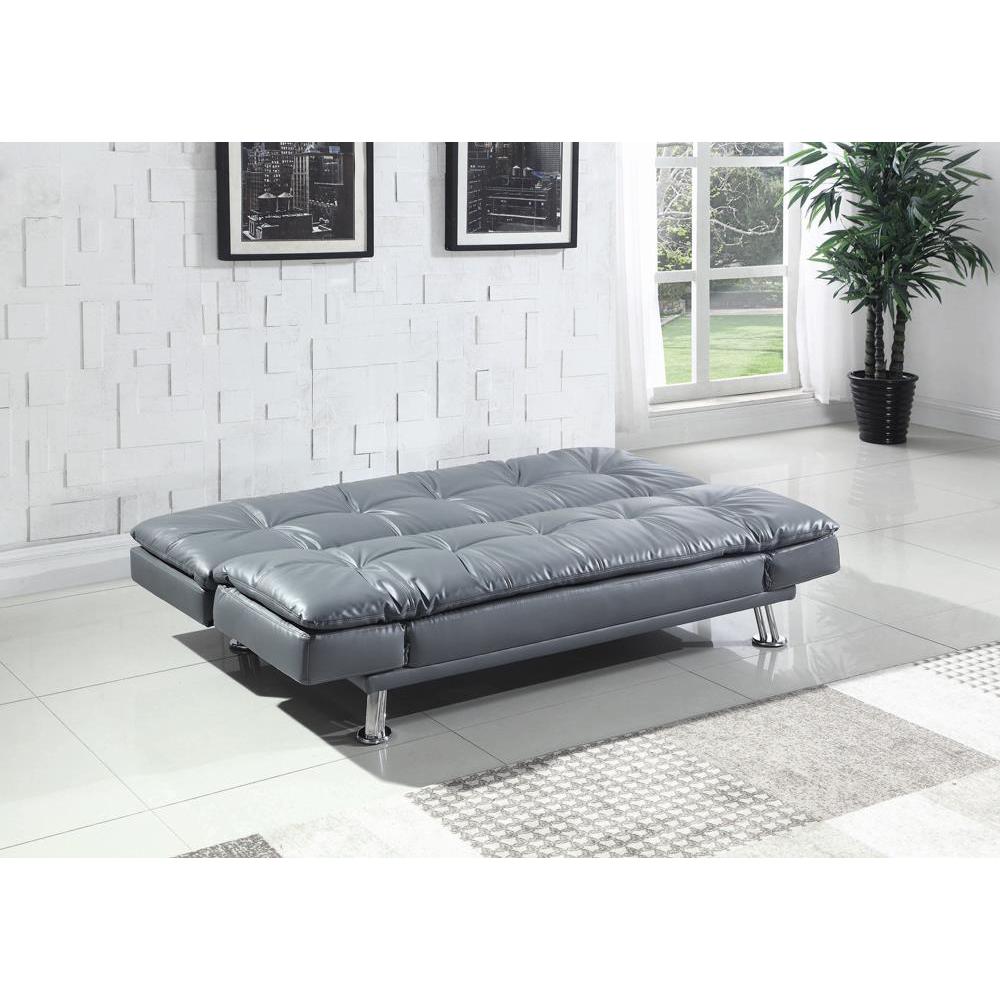 Dilleston Tufted Back Upholstered Sofa Bed Grey. Picture 5