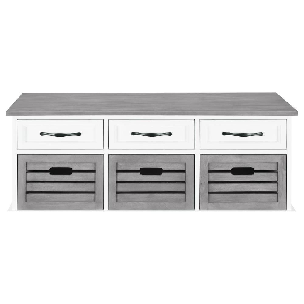 Alma 3-drawer Storage Bench White and Weathered Grey. Picture 3