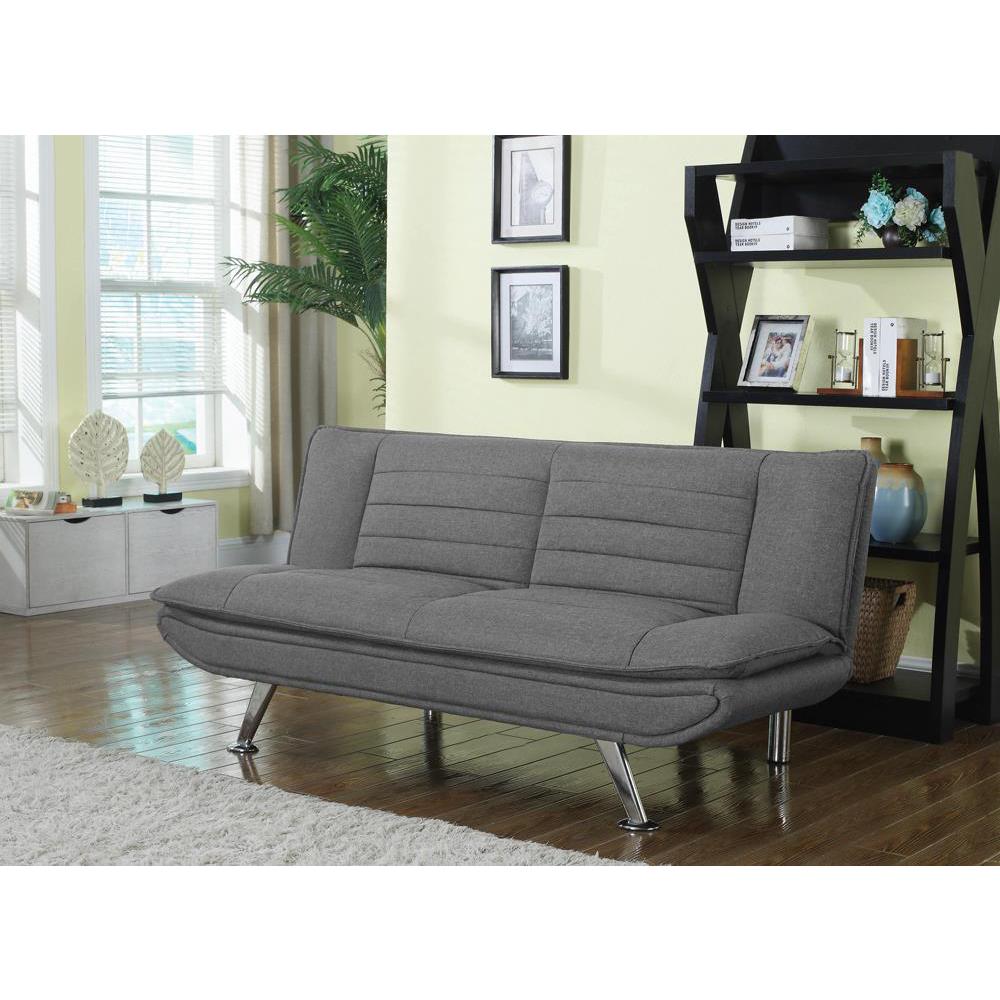 Julian Upholstered Sofa Bed with Pillow-top Seating Grey. Picture 1