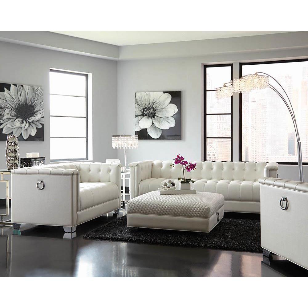 Chaviano 3-piece Upholstered Tufted Sofa Set Pearl White. Picture 1