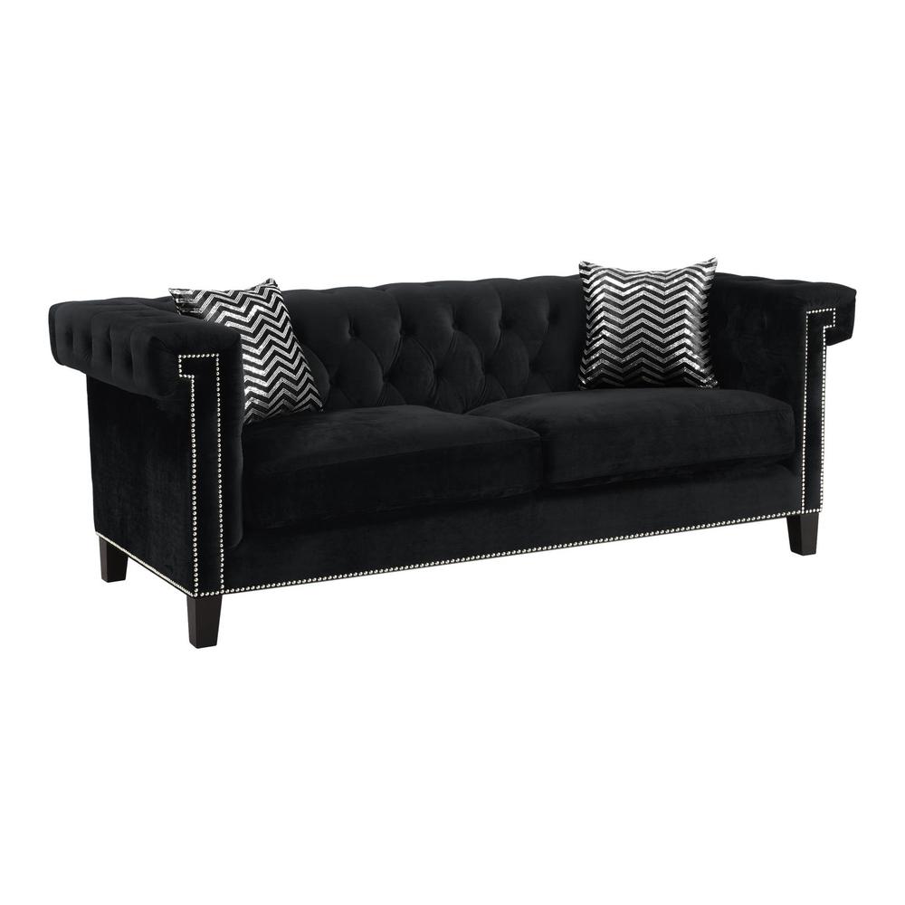 Reventlow Tufted Sofa Black. Picture 1