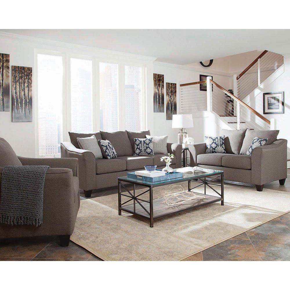 Salizar Upholstered Flared Arm Living Room Set Grey. Picture 1