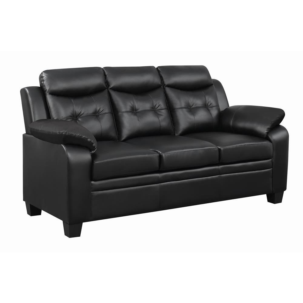 Finley Tufted Upholstered Sofa Black. Picture 2