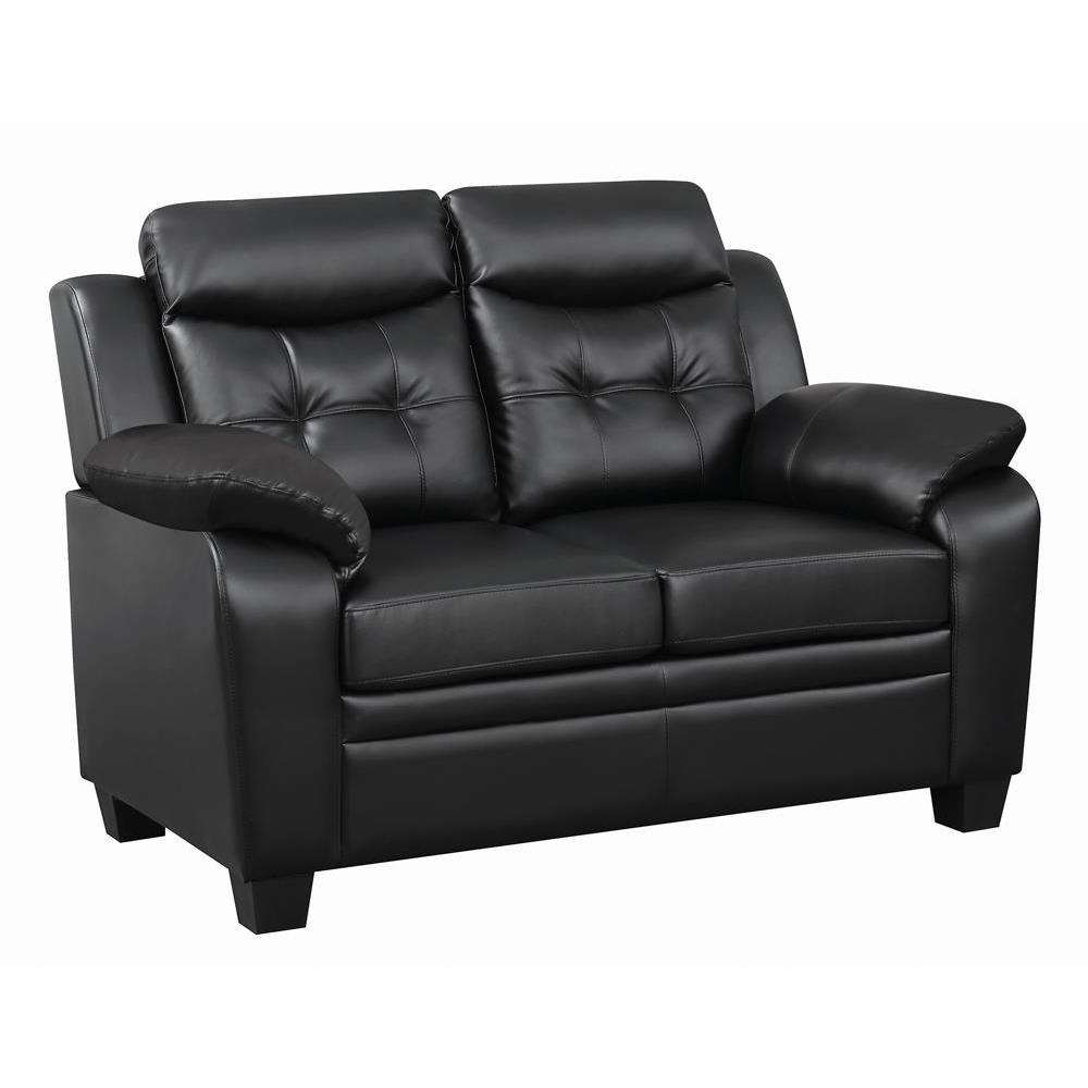 Finley Tufted Upholstered Loveseat Black. Picture 2