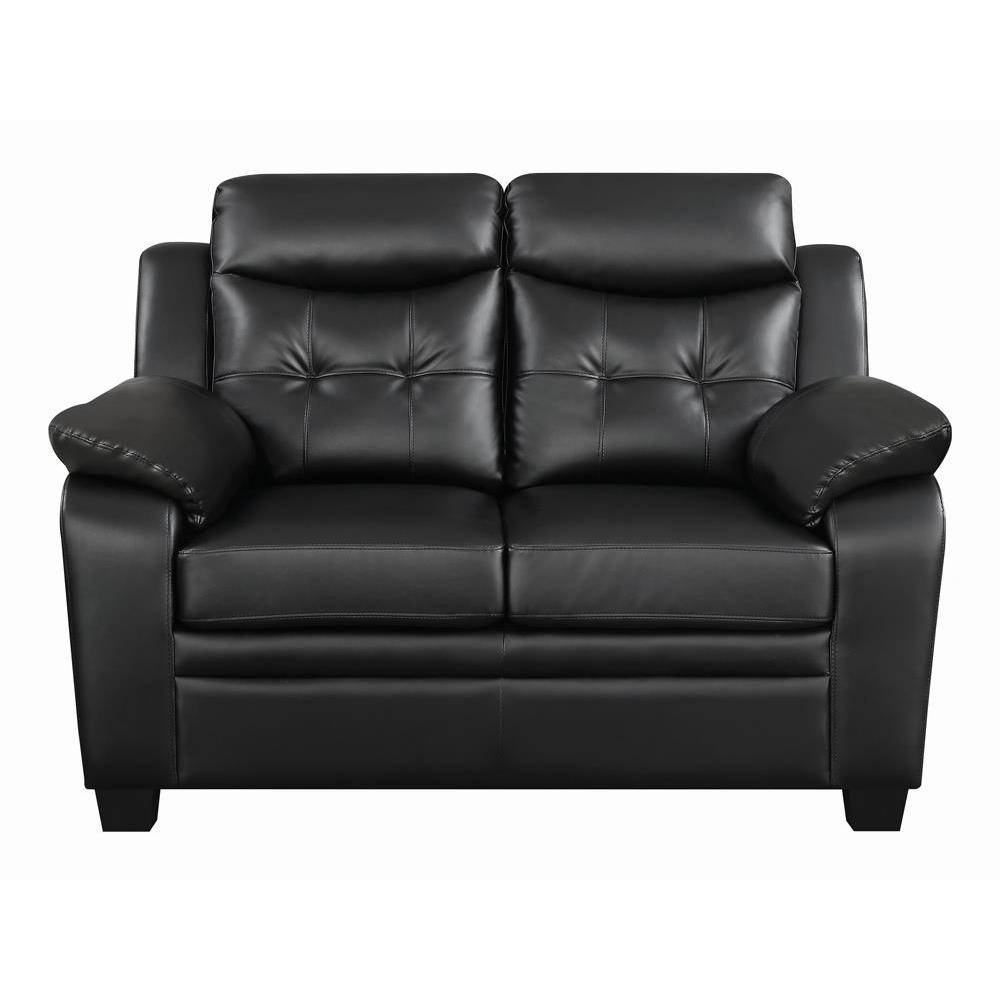 Finley Tufted Upholstered Loveseat Black. Picture 3