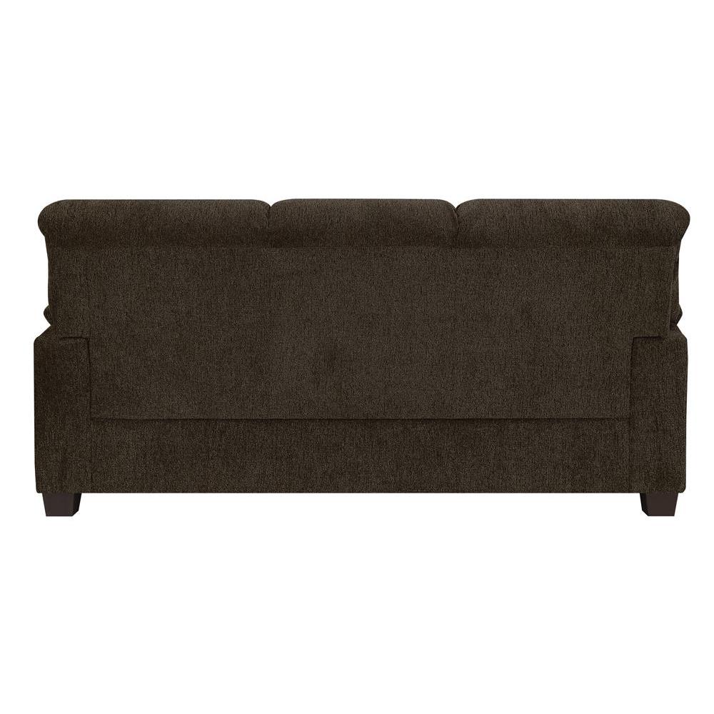 Clementine Upholstered Sofa with Nailhead Trim Brown. Picture 7