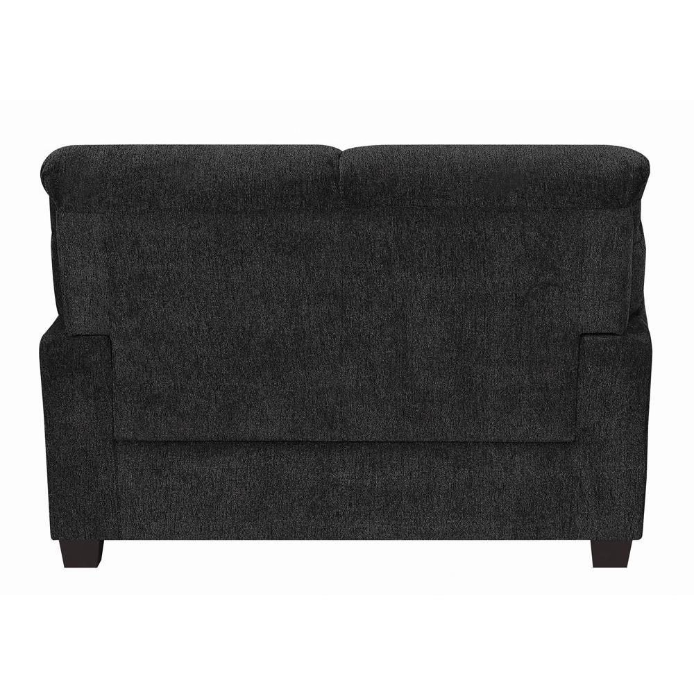 Clementine Upholstered Loveseat with Nailhead Trim Grey. Picture 6