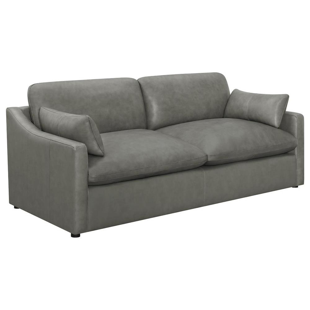Grayson Sloped Arm Upholstered Sofa Grey. Picture 1